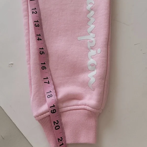 Champion Joggers Sweatpants Graphic Logo Elastic Waist Front Pockets Pink Small - Picture 12 of 16